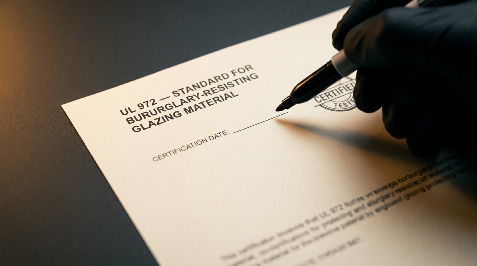 UL-972 Standard for Burglary-Resisting Glazing Material documentation