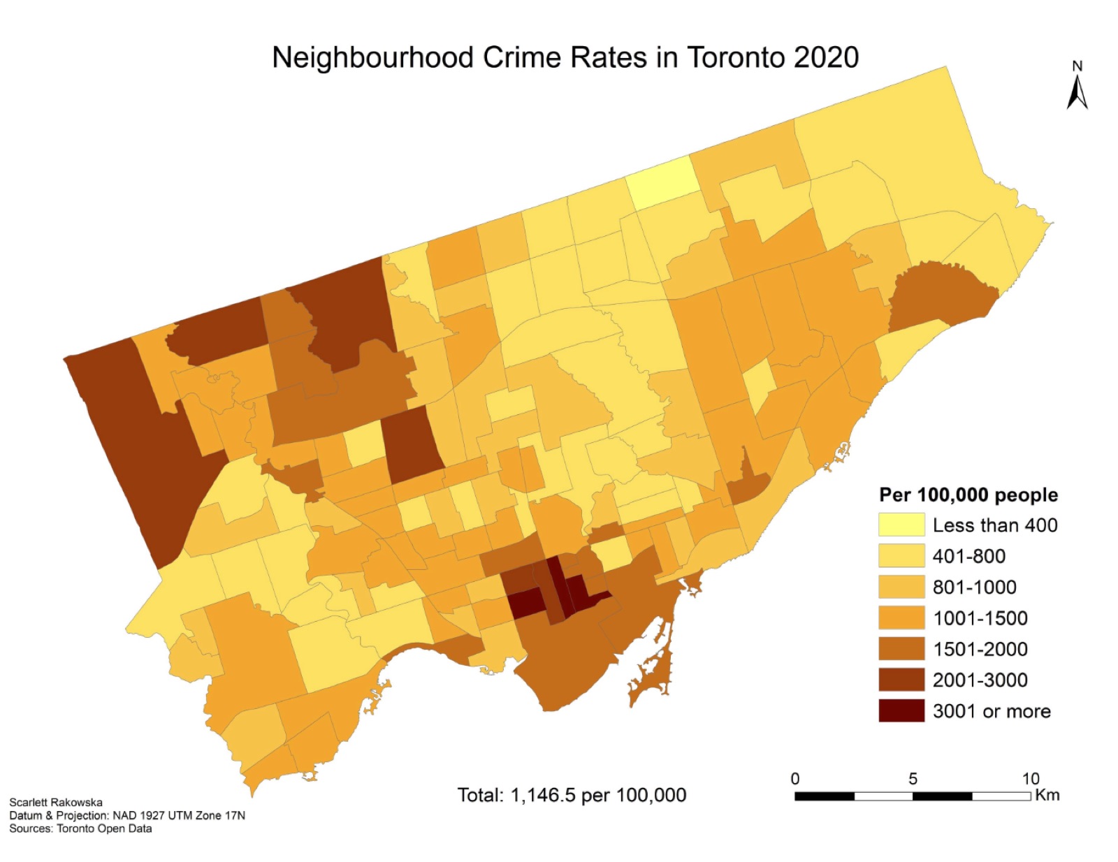 Monochrome editorial illustration of a Toronto street grid with small red dots clustered in specific neighbourhoods