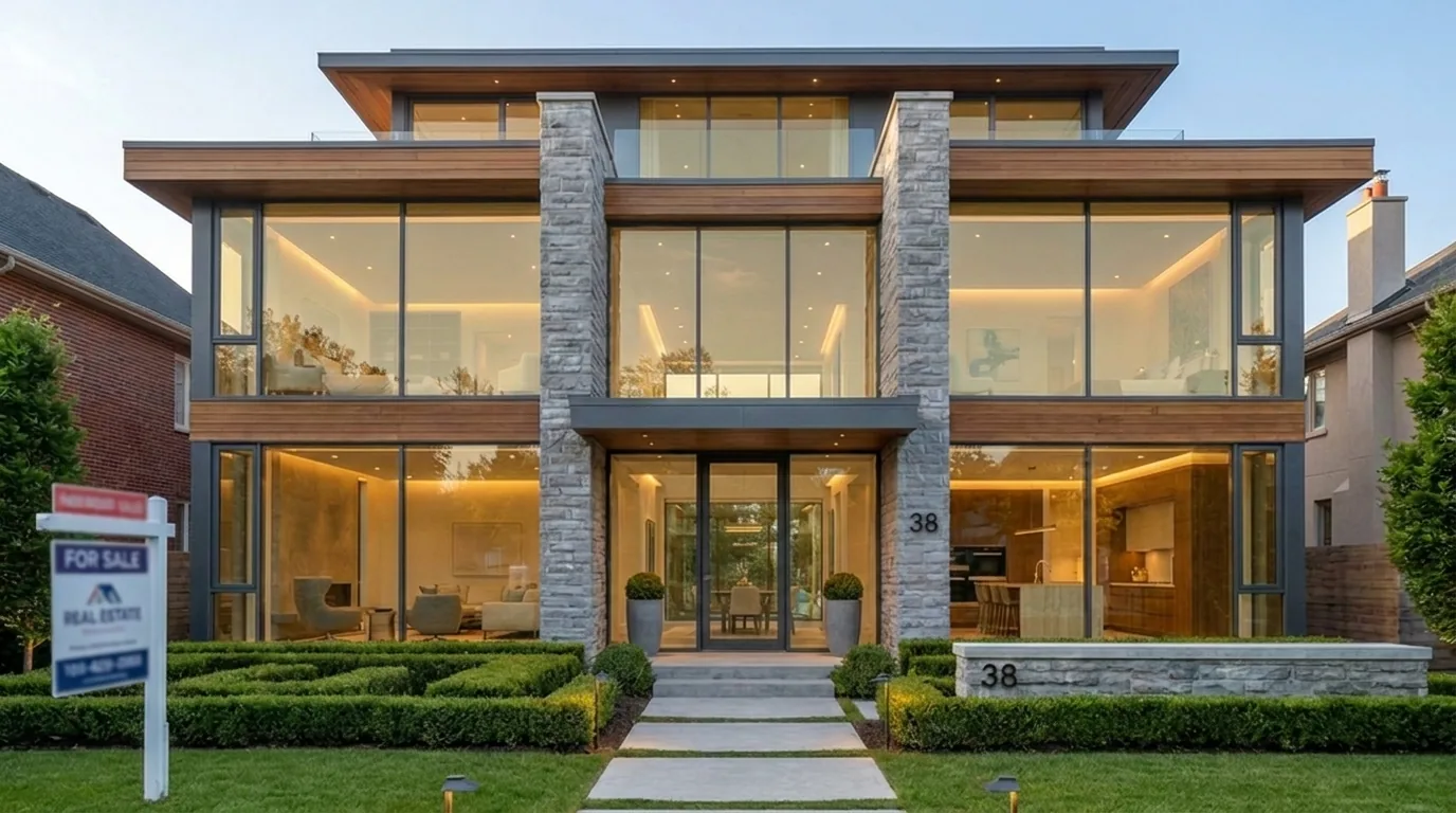 Amber 81 window film shown on a home