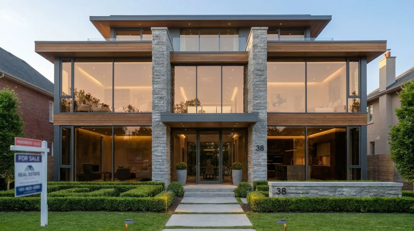 Solar Bronze window film shown on a home