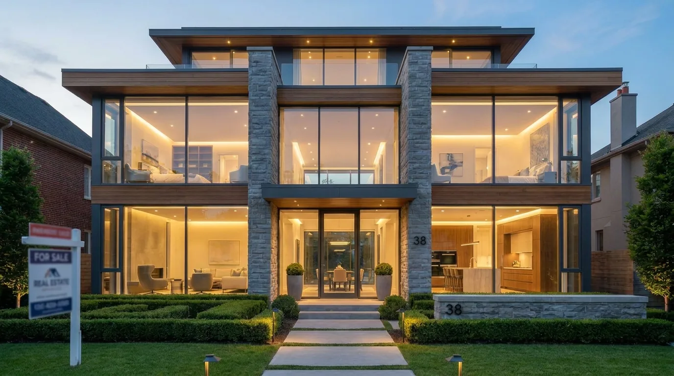 Clear 14 Mil Security window film shown on a home