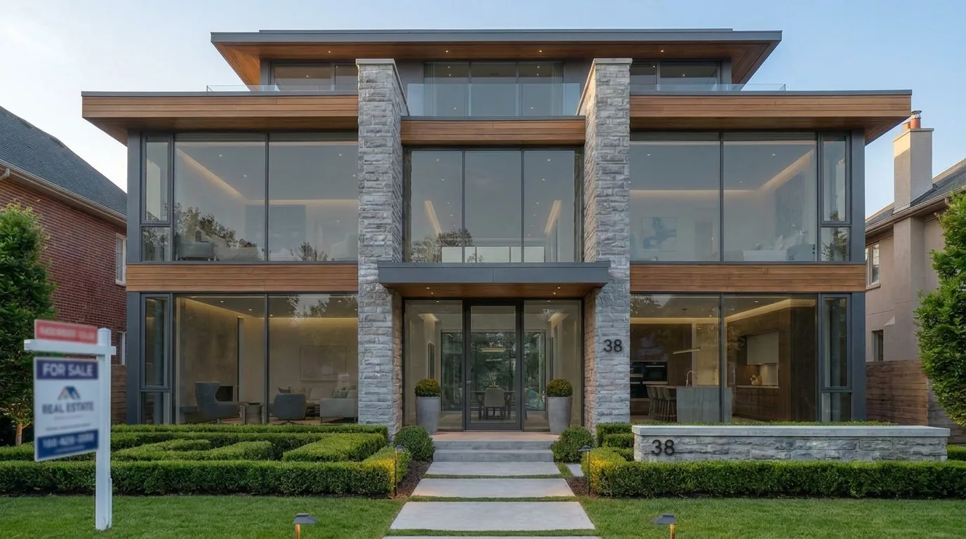 Solar Grey window film shown on a home