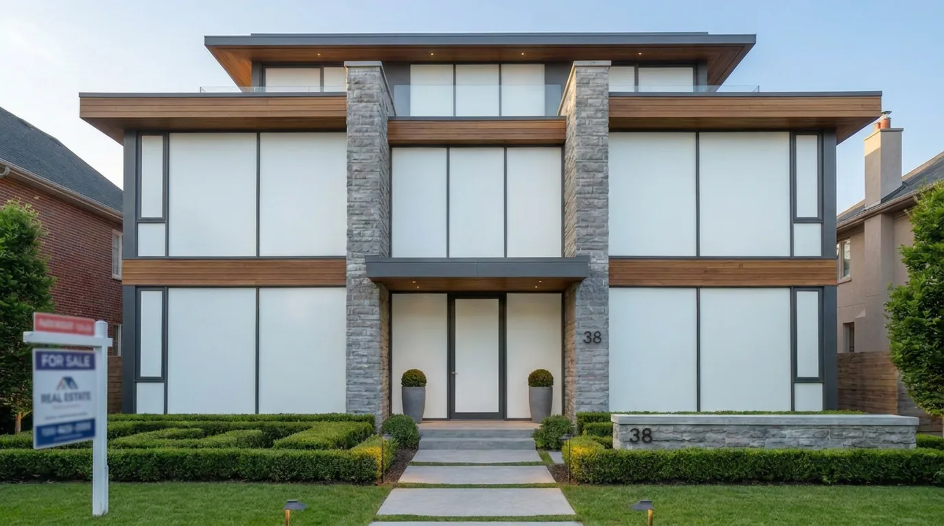 White Out window film shown on a home