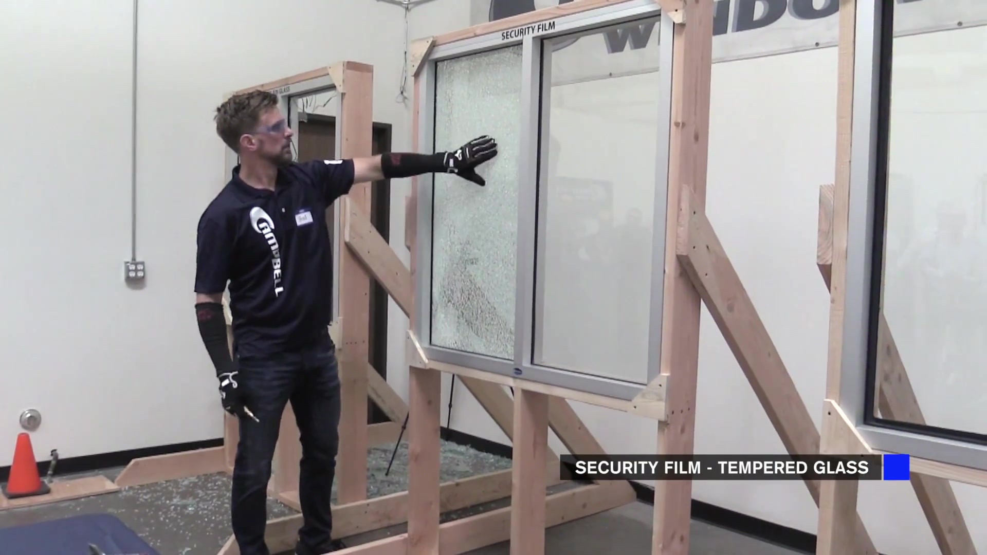 Full security film demo - forced-entry test